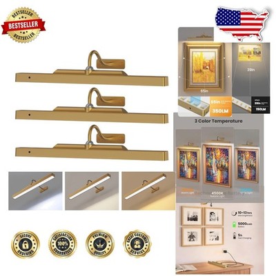 Dimmable Art Lights 3 Pack Rechargeable Antique Gold 350LM Remote Control
