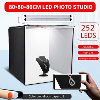 80x80x80cm/40x40x40cm Fotobox Fotostudio Set Led Lichtbox für Fotografie DHL