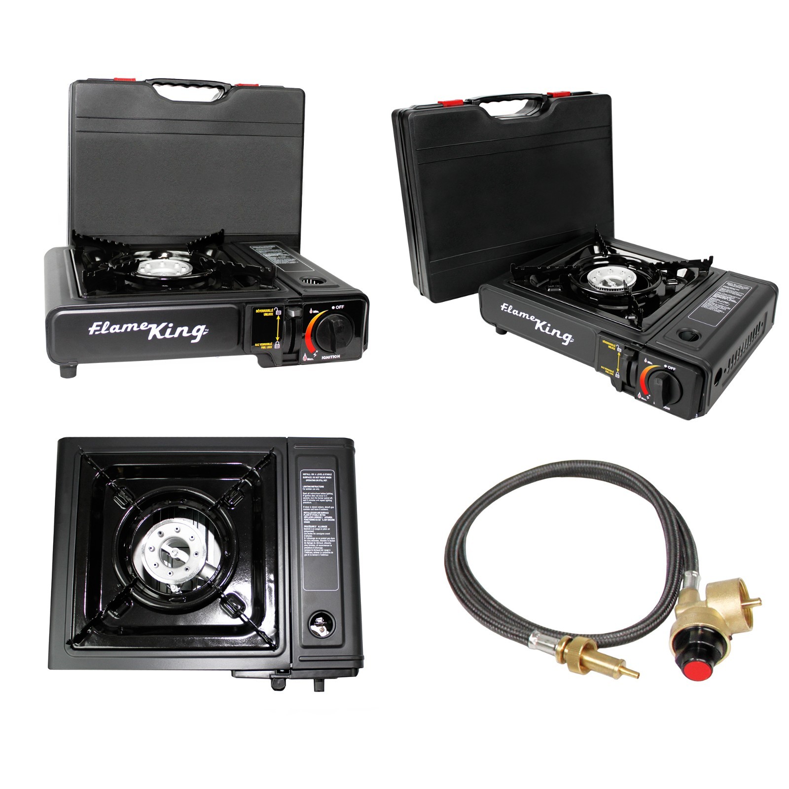 Portable Dual Fuel Butane/Propane Camping Stove Burner with Carry Case-Black