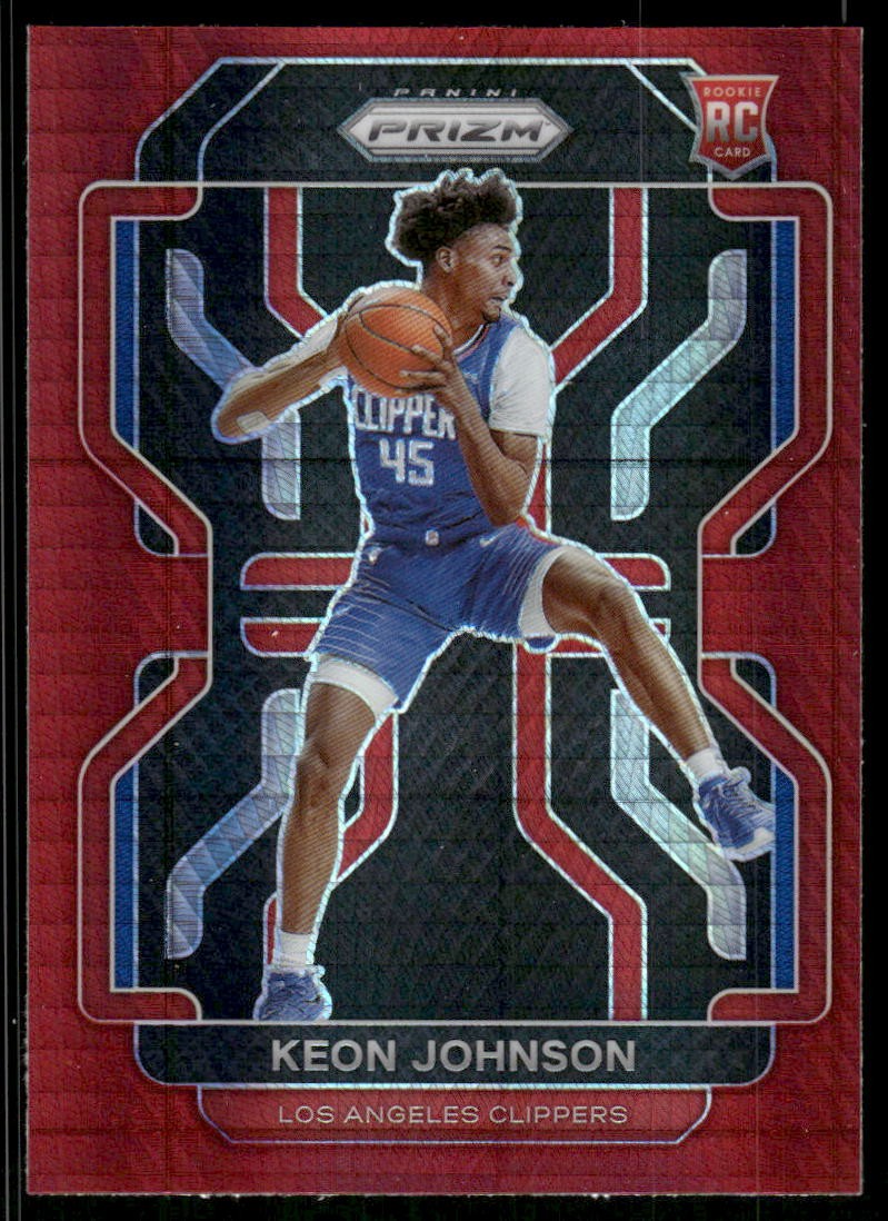 2021-22 Panini Prizm #326 Keon Johnson Hyper Red