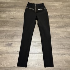 Versus Versace Womens Black High-Waist Zip Detail Slim Pants Made in Italy Sz 38
