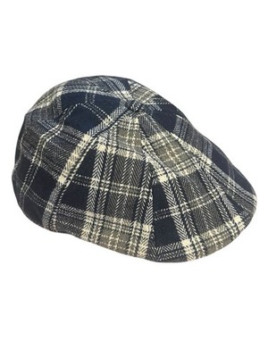 Boston Scally Co. Royal Rose Blue Plaid Cabbie Hat Size Small Wool Blend