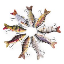 6 Pack Mini Mulit Jointed Swimbaits 7cm/8g Sinking Wobblers Crankbait Bass Pike