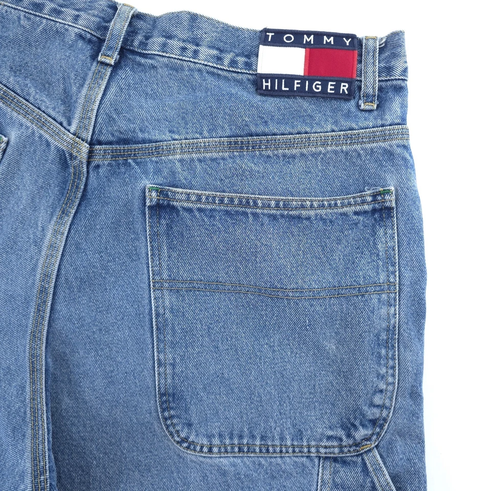 Pantalones Cortos De Colección Tommy Hilfiger Carpintero 36 Denim Años 2000 Y2k Sueltos Patinador Ropa de Calle Foto 2 de 4