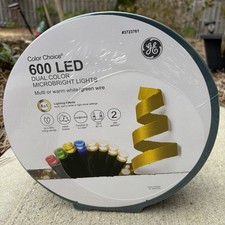 GE Color Choice 600 LED Dual Color MicroBright String Lights 125 FT Indoor Outdo
