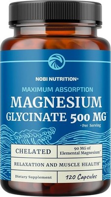 Muscle Relaxation,Bones,Heart,Nerve,Sleep&Calm Support-Magnesium Glycinate 500mg