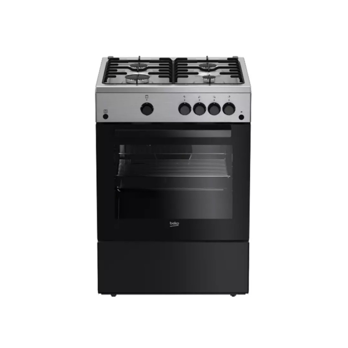 Cuisinière gaz Beko FBG62031XCS four 73l noir piano 4 feux de cuisson