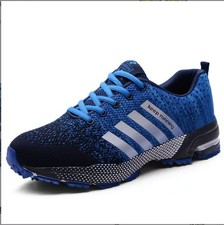 MENS SHOCK ABSORBING RUNNING TRAINERS CASUAL LACE GYM WALKING SPORTS SHOES 35-48