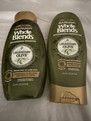 Lot of 2 Garnier Whole Blends Replenishing Shampoo & Conditioner Legendary Olive