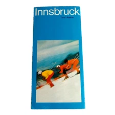 1973-1974 INNSBRUCK Ski Resort Tyrol Austria Trail Map Advertising Brochure