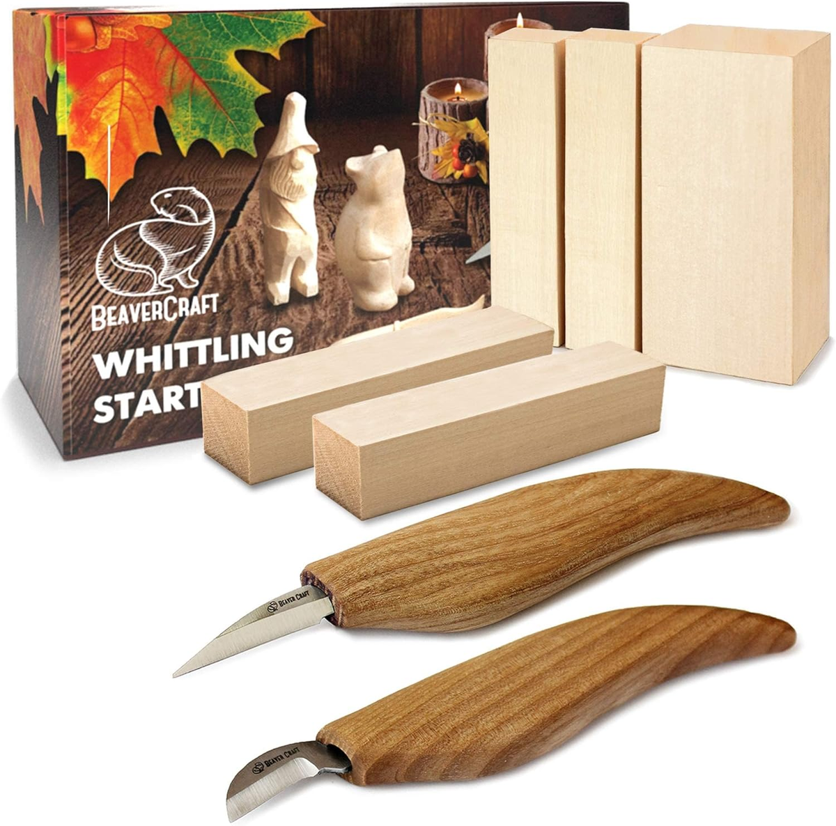 BeaverCraft Wood Carving Kit for Beginners S16 – Whittling Knives