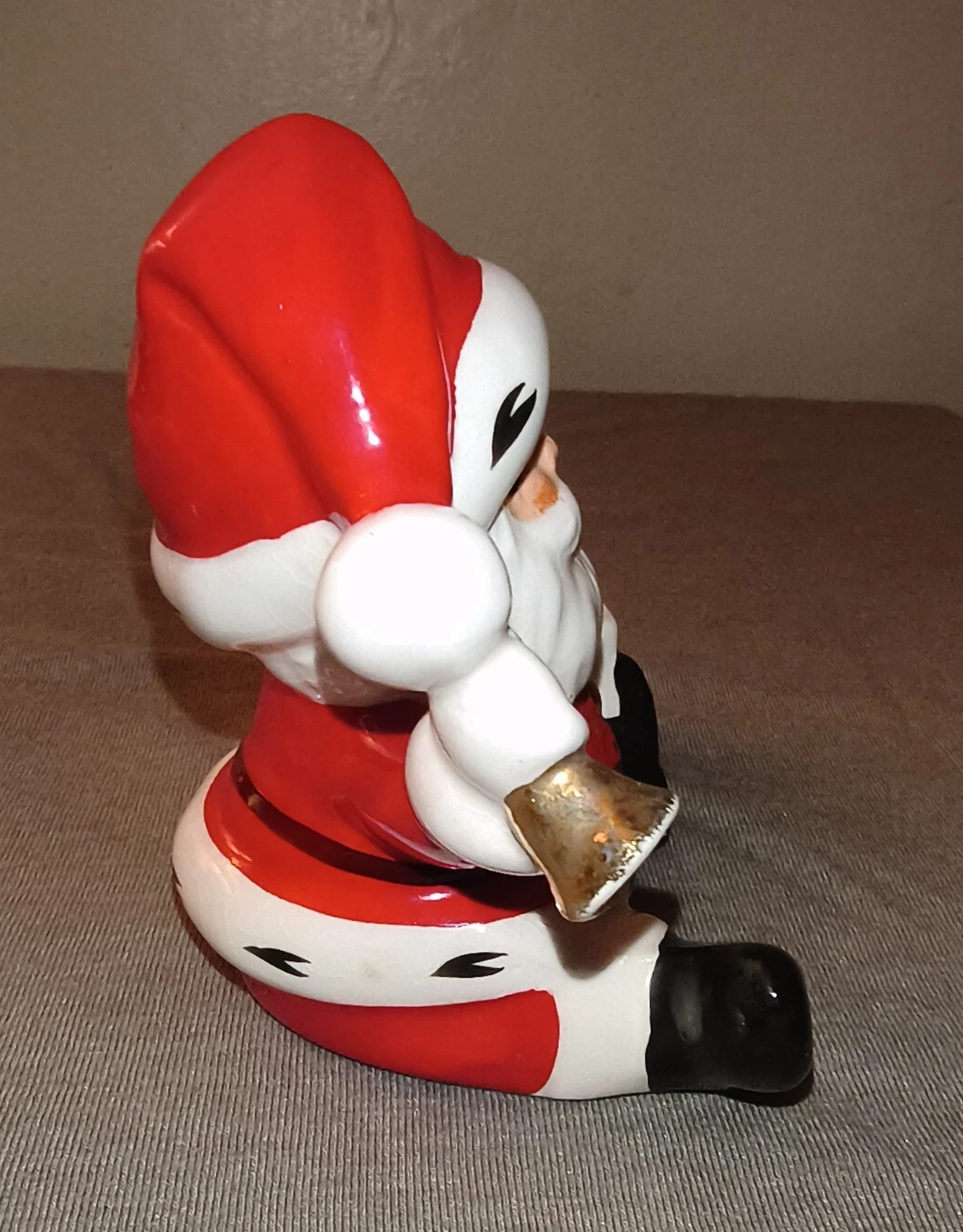 Vintage Ceramic Santa With Gift Christmas Taper Candle Holder image 5