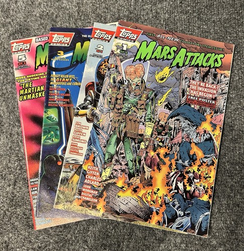 Lote de cómics de Mars Attacks Topps 1-3,5 - Imagen 2 de 7
