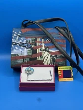 Frankie&Johnny NewYork Themed Red Blue Beaded Purse W/ Gem Peacock Purse Holder