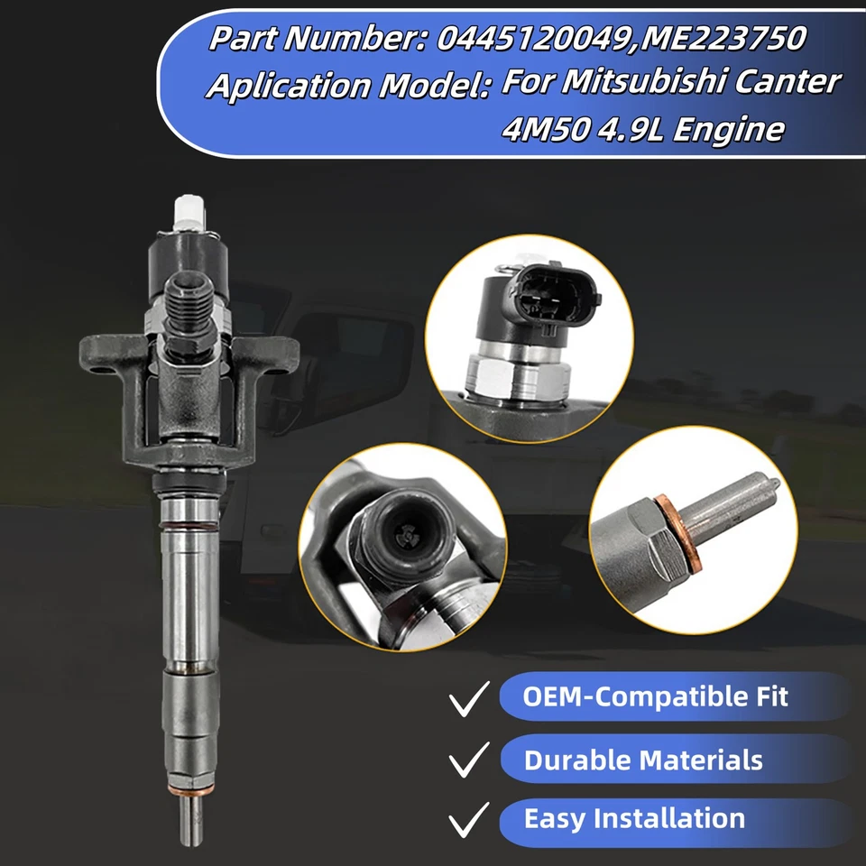 Inyector de combustible diésel 0445120049 ME223750 para motor Mitsubishi Canter 4M50 4,9 L Foto 2 de 4