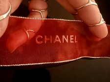 1 Yard CHANEL RIBBON ROLL   Gift Wrap 1.5  RED  GOLD Christmas Valentines Day 