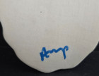 VINTAGE HAND PAINTED BLUE WHITE PORCELAIN SANTA CLAUSE FACE ORNAMENT 5 1/4" — photo 3
