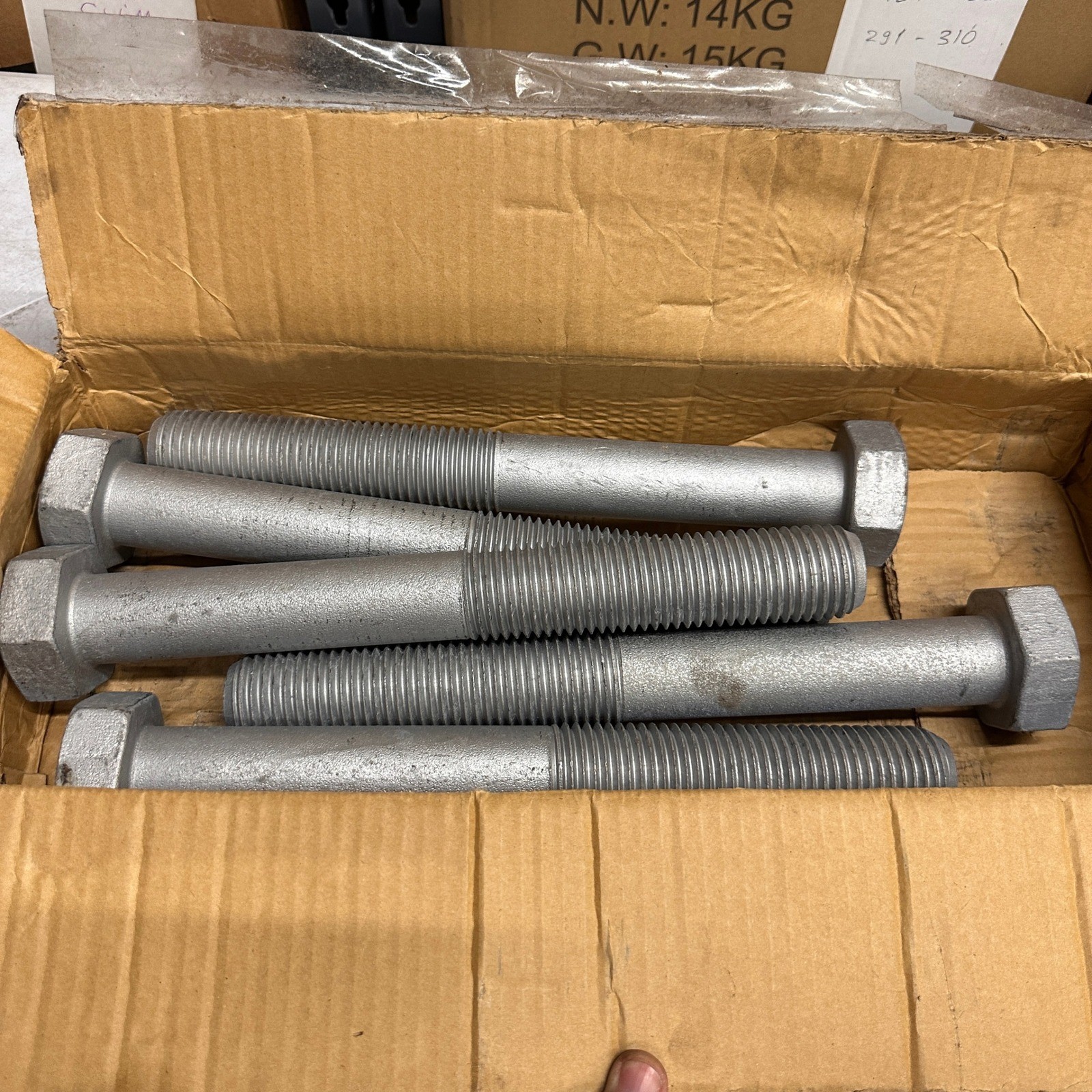Pack of 5 Perine Danforth 1-1/2-6 x 12 Hex Machine Bolts Hot Dip Galvanized