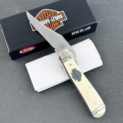 Case XX Harley-Davidson Embellished 52249 White Synthetic Handle RussLock Knife