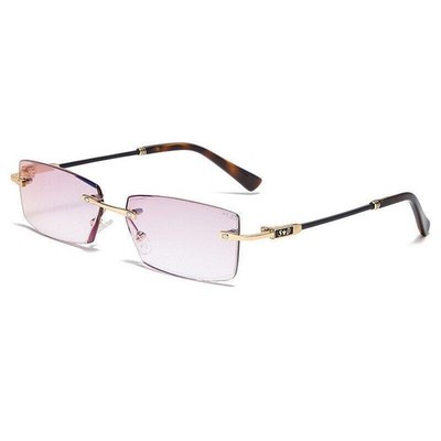 Classic Square Business Rimless Cut edge Reading Glasses tinted Anti-blue ray