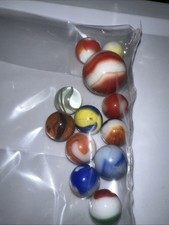 12 Super Nice Old Vintage Marbles, 13.5mm r- Collectible And One 23mm