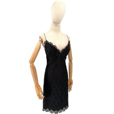 Vintage Y2K Milly for Bergdorf Goodman Floral Lace Scalloped Mini Dress