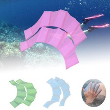 1Pair Paddle Gloves Silicone Hand Fins Swim Webbed Finger Palm Swimming Flippers