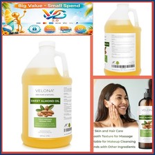 SWEET ALMOND OIL 1 Gallon 128 fl oz 100 Pure Cold Pressed Carrier Oil Unscented