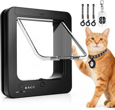 Smart Cat Door for Interior Exterior, RFID Cat Pet Door with 3 Collar Sensor K