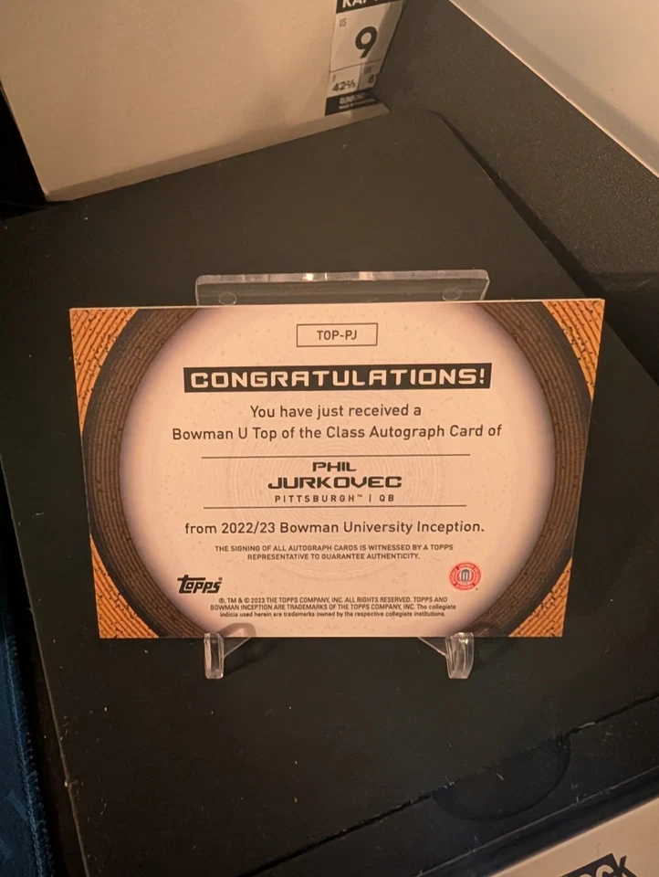 Phil Jurkovec Red Auto /10 Inception 2022 Bowman Chrome U University - Image 2 of 2