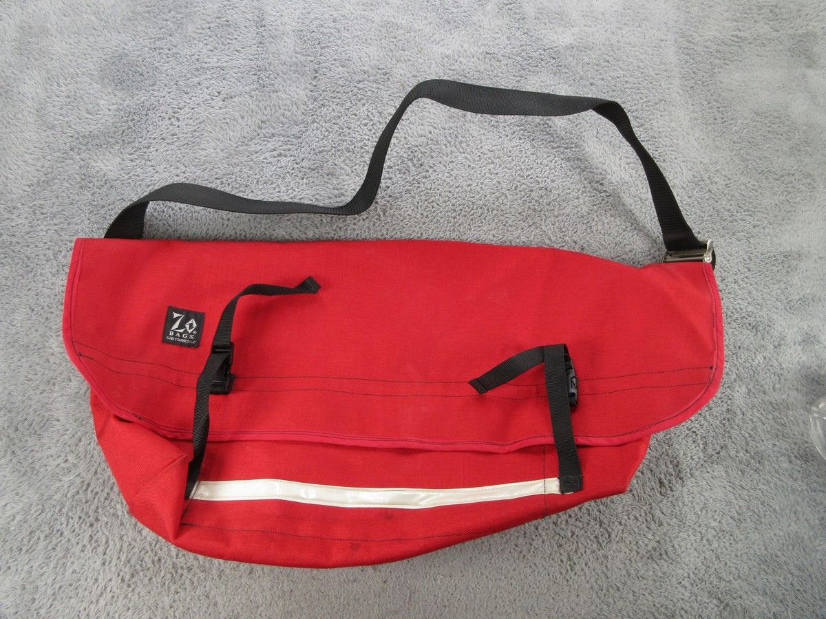 Vtg ZO BAGS Messenger Bag Red Waterproof Nylon Strap Erik Cycling