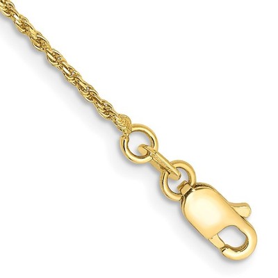 10K Gelbgold 1,15 mm Seil Kette Halskette 8 Zoll Herren Damen