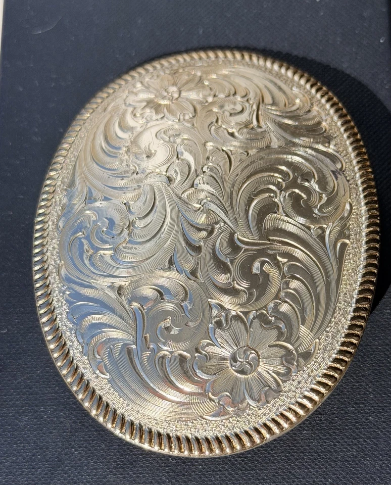 Montana Plateros Diseño Floral Plata Dorado Color Hebilla de Cinturón Foto 4 de 4