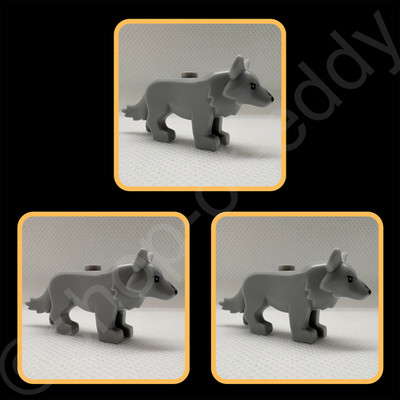 3 x LEGO Wolf Wölfe Tiere 6649pb01 Ritter Castle Wolfsbande Wolfsbändiger 71048