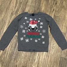 Merry Pugmas Sweater Kids Youth M 7-8 Ugly Christmas Sweater
