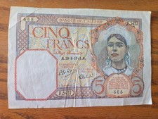 Algerian Banknote 5 Francs~~ 29-8-1941~~F5427~~668~~Fine