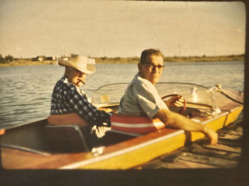 Vintage 35mm Photo Slide 1950s Lake JB Thomas Texas '60s Boat