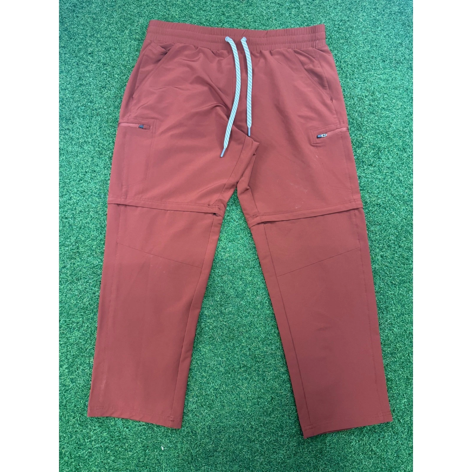Avalanche Mens XL Convertible Hiking Pants Rust Orange Zip Off Cargo Outdoor