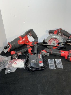 Craftsman 20V 4-Tool Combo Set: Recip Saw, Multi Tool, Circ Saw, Light, Charger