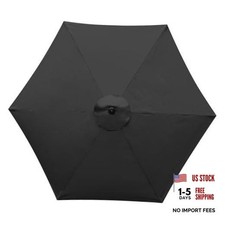 9 Feet Patio Umbrella Replacement Canopy for 6 Ribs, Market Umbrella Top, Black