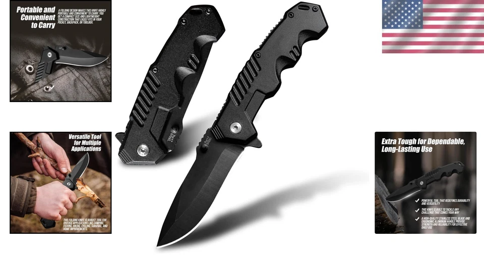 Versatile Folding Knife with Clip Point Blade for Hiking and Fishing Activities - Image 2 of 4