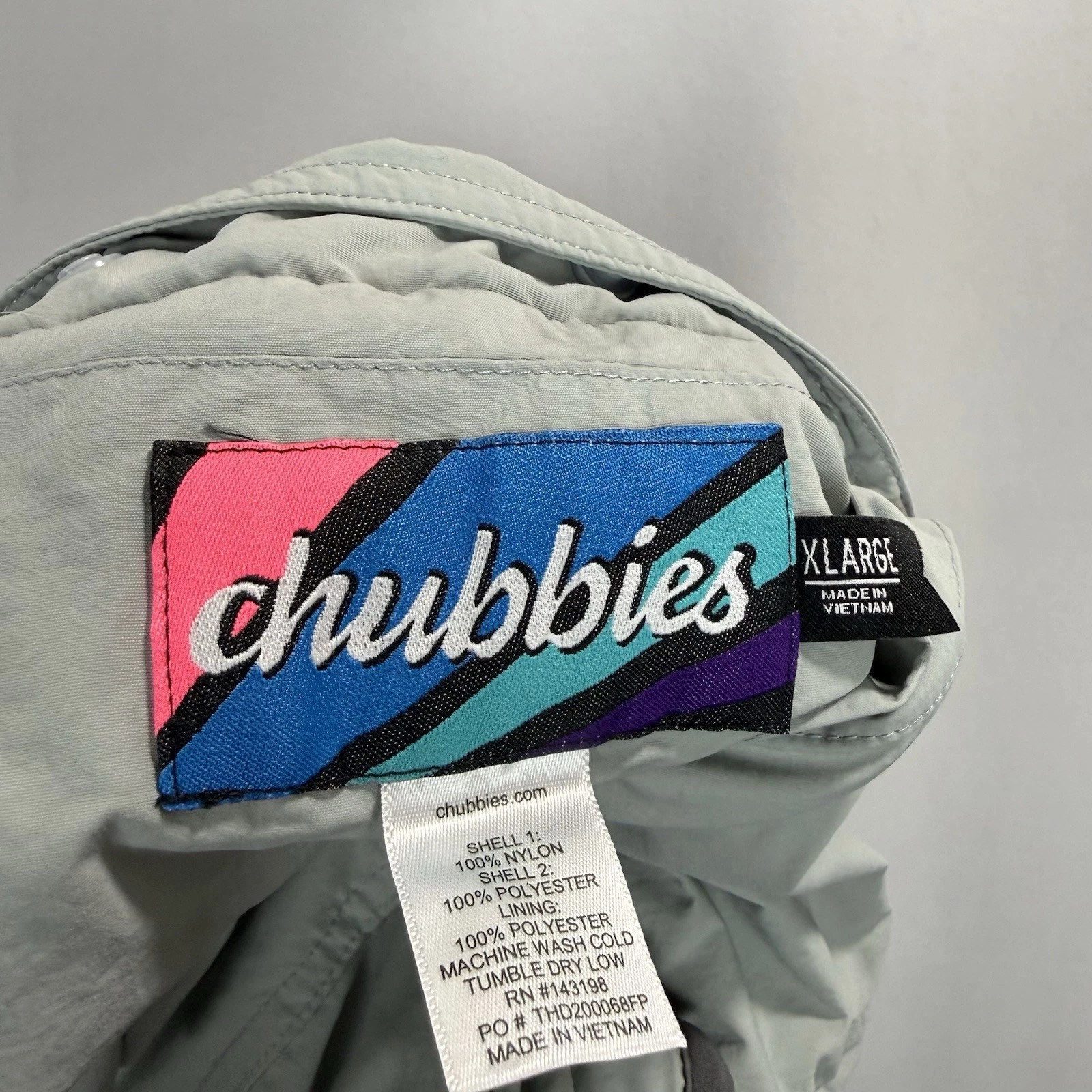 Chubbies Bear Hug Reversible 1/4 Zip Pullover Jacket Mens XL Gray Nylon Fleece - product detail image 5