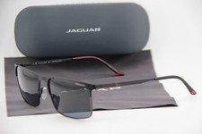 NEW JAGUAR MOD. 37508-6100 BLACK RED GUNMETAL AUTHENTIC SUNGLASSES 59-16