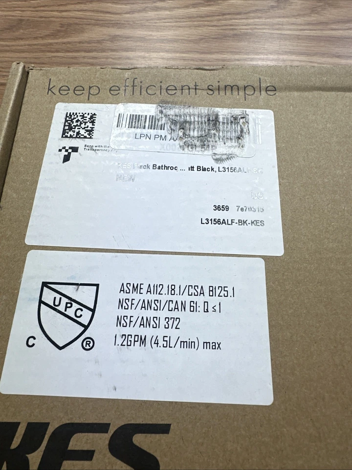 Grifo de baño KES de una sola manija L3156ALF-BK, negro Foto 4 de 4