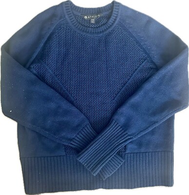 Athleta Navy Merino Wool Blend Sweater Women s XXS fits Girls 12