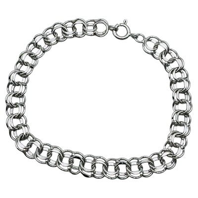 Vintage 925 Sterling Silber Bettelkette Gliederarmband 15 mm breit x cm