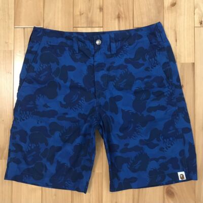 A BATHING APE BAPE BLUE CAMO ショーツ　ハーフパンツ BAPE Blue camo nylon shorts A Bathing Ape Size XL | eBay