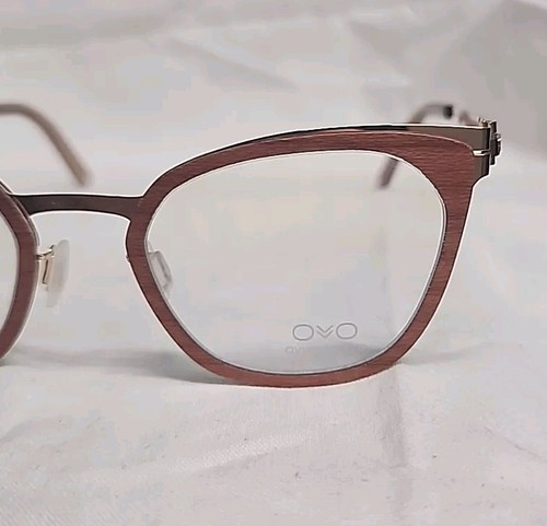 Cornici in titanio modificate Cateye OVVO 3900 Guaimaro legno / oro 14k fatte a mano - Foto 4 di 8
