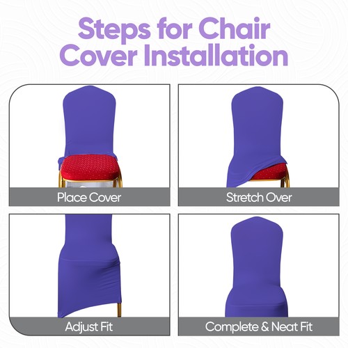 1-150pcs Dining Room Chair Cover Slip SEAT Cover Stretch Removable Wedding Party - Picture 68 of 133