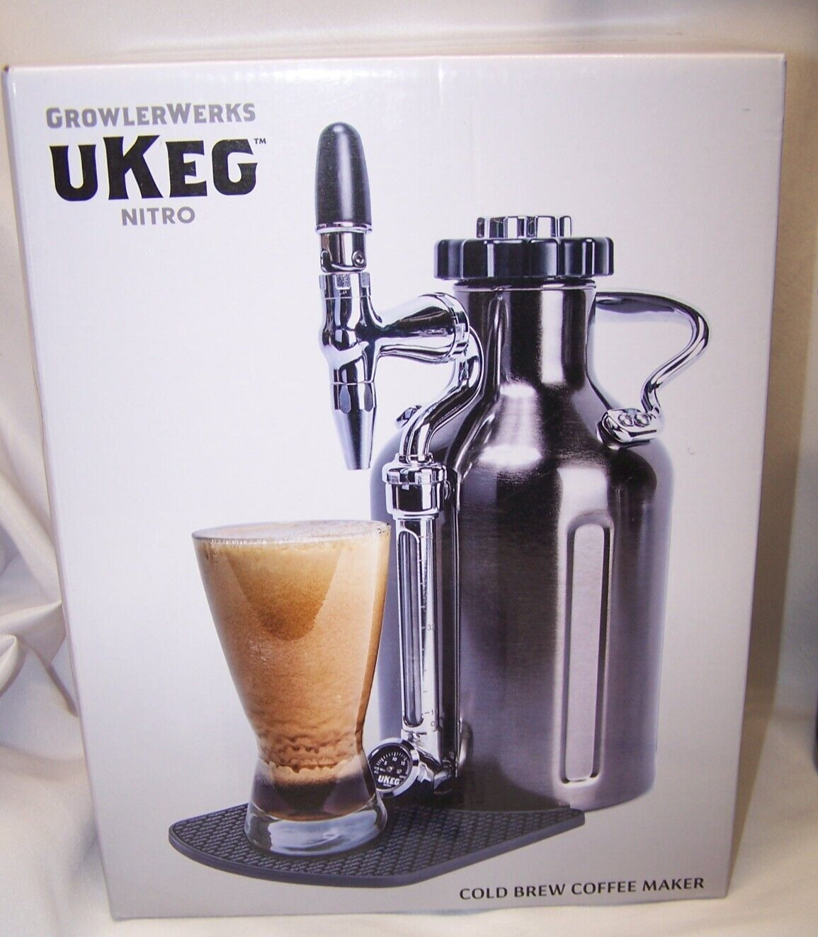 GrowlerWerks Ukeg NITRO Cold Brew Coffee Maker 50 Oz Black Chrome NEW OPEN BOX